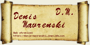 Denis Mavrenski vizit kartica
